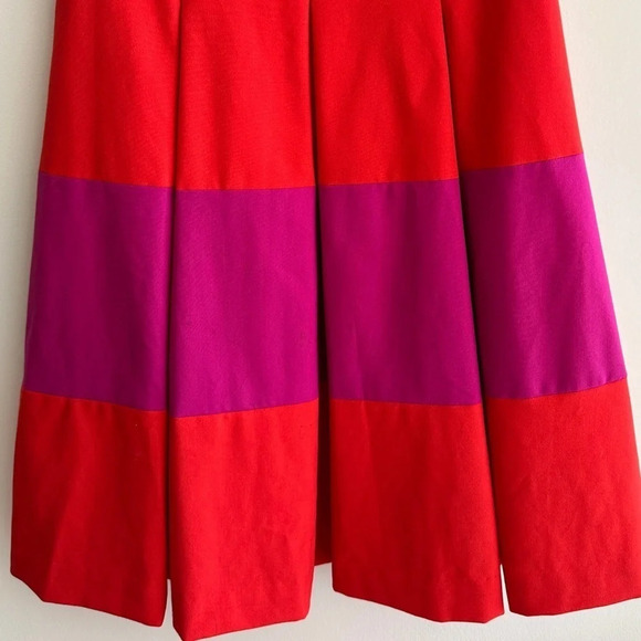 Banana Republic Red and Pink Combo Striped Pleated Dress, Size 8 - Picture 6 of 16